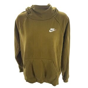 Nike Pullover Hoodie Mock‎ Neck Sweatshirt Olive Green Womens Size Medium